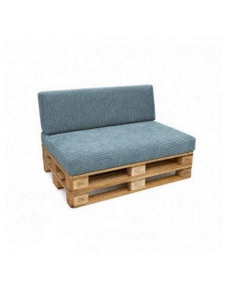 2er Set Palettenkissen | Cordstoff | Farbe Blau