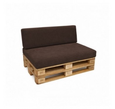 2er Set Palettenkissen | Cordstoff | Farbe Dunkelbraun