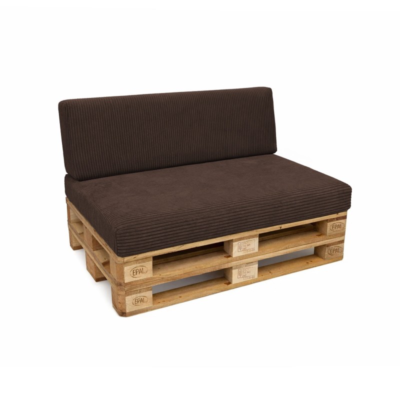2er Set Palettenkissen | Cordstoff | Farbe Dunkelbraun