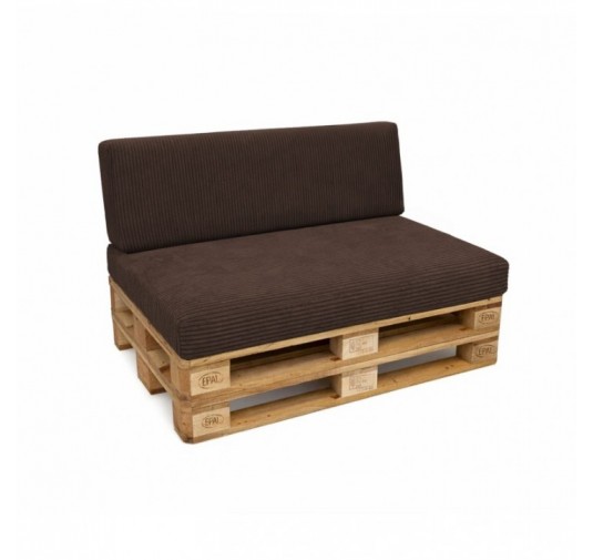 2er Set Palettenkissen | Cordstoff | Farbe Dunkelbraun