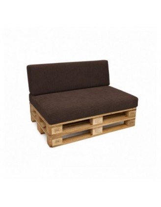2er Set Palettenkissen | Cordstoff | Farbe Dunkelbraun