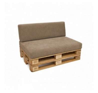 2er Set Palettenkissen | Cordstoff | Farbe Braun