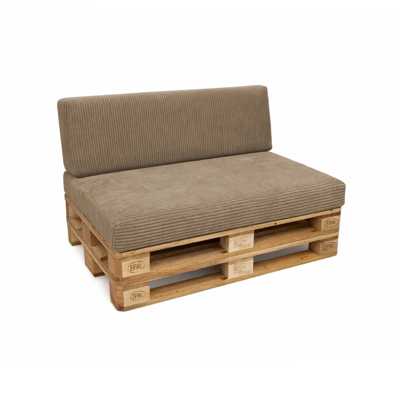 2er Set Palettenkissen | Cordstoff | Farbe Braun