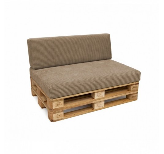 2er Set Palettenkissen | Cordstoff | Farbe Braun
