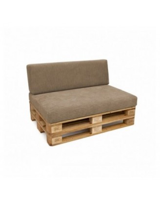 2er Set Palettenkissen | Cordstoff | Farbe Braun