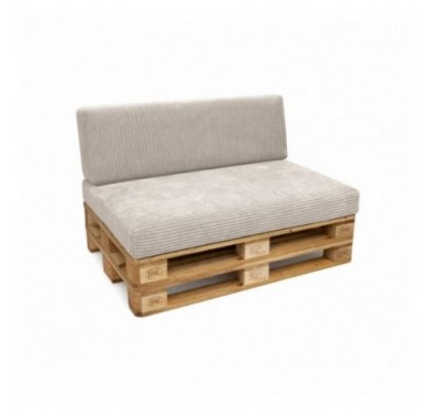 2er Set Palettenkissen | Cordstoff | Farbe Dunkelbeige