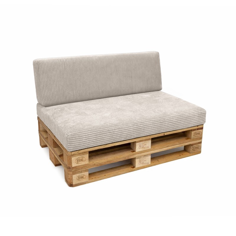 2er Set Palettenkissen | Cordstoff | Farbe Dunkelbeige