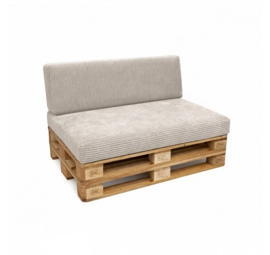 2er Set Palettenkissen | Cordstoff | Farbe Dunkelbeige