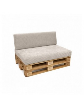 2er Set Palettenkissen | Cordstoff | Farbe Dunkelbeige