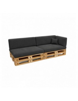 6er Set Palettenkissen | Cordstoff | Farbe Dunkelgrau