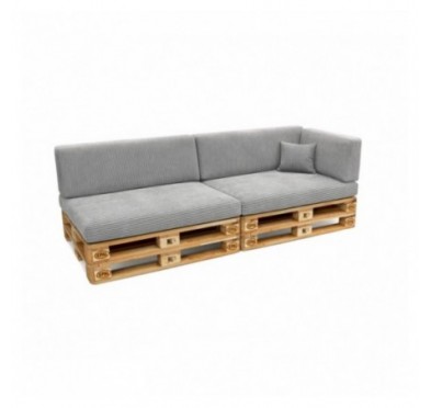 6er Set Palettenkissen | Cordstoff | Farbe Grau