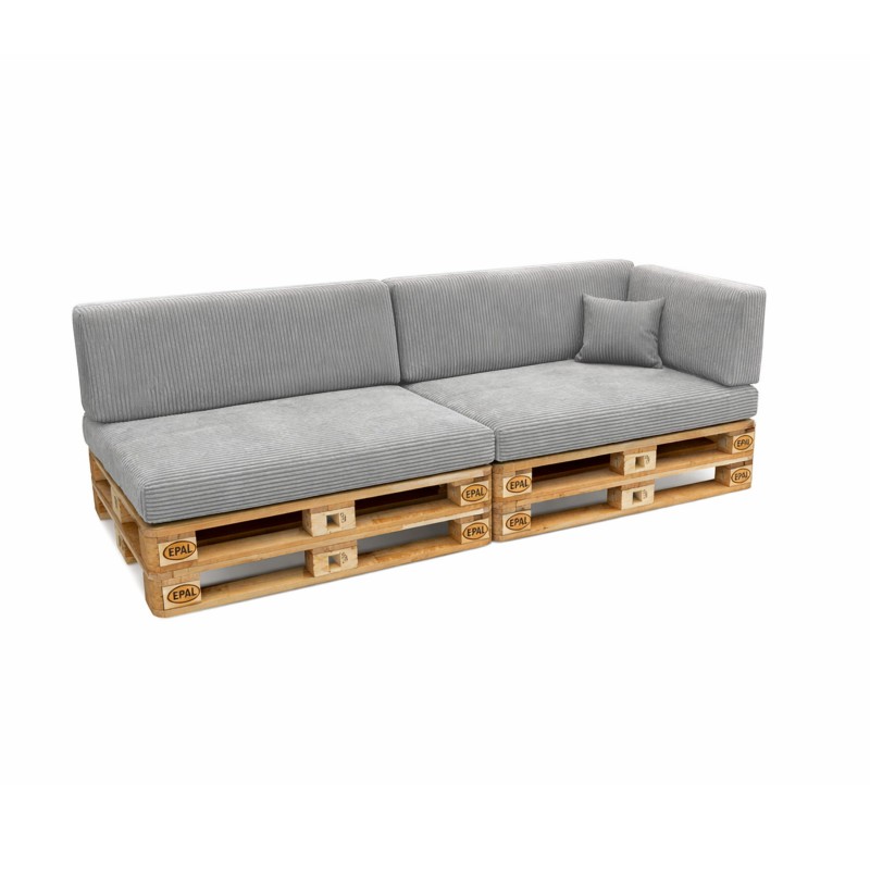 6er Set Palettenkissen | Cordstoff | Farbe Grau