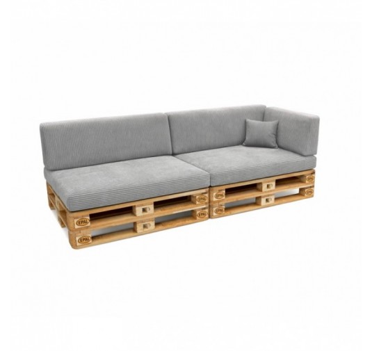 6er Set Palettenkissen | Cordstoff | Farbe Grau