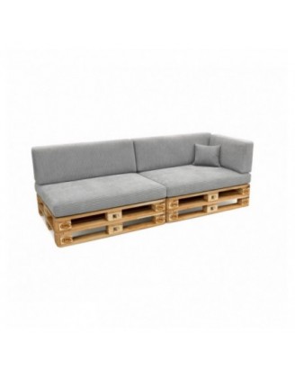 6er Set Palettenkissen | Cordstoff | Farbe Grau