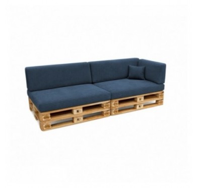 6er Set Palettenkissen | Cordstoff | Farbe Dunkelblau