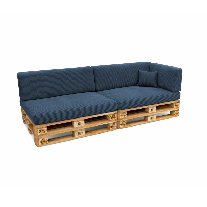6er Set Palettenkissen | Cordstoff | Farbe Dunkelblau