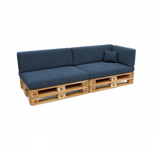 6er Set Palettenkissen | Cordstoff | Farbe Dunkelblau