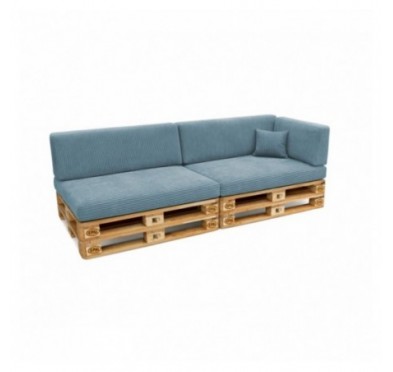 6er Set Palettenkissen | Cordstoff | Farbe Blau