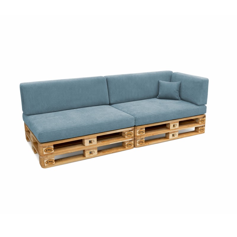 6er Set Palettenkissen | Cordstoff | Farbe Blau