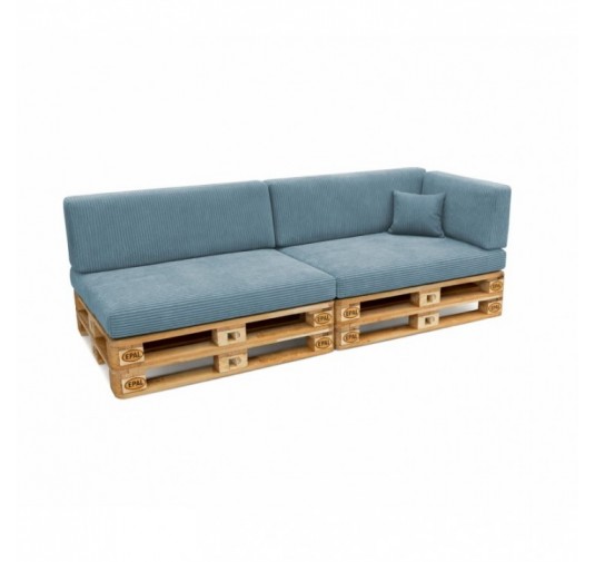 6er Set Palettenkissen | Cordstoff | Farbe Blau