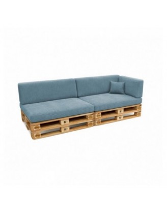 6er Set Palettenkissen | Cordstoff | Farbe Blau