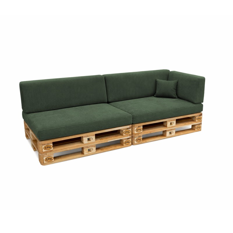 6er Set Palettenkissen | Cordstoff | Farbe Dunkelgrün