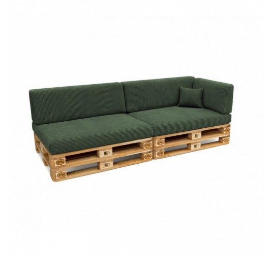 6er Set Palettenkissen | Cordstoff | Farbe Dunkelgrün