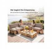 6er Set Palettenkissen | Cordstoff | Farbe Dunkelgrün