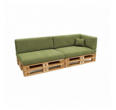 6er Set Palettenkissen | Cordstoff | Farbe Grün