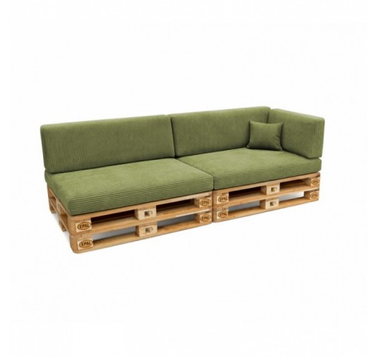 6er Set Palettenkissen | Cordstoff | Farbe Grün