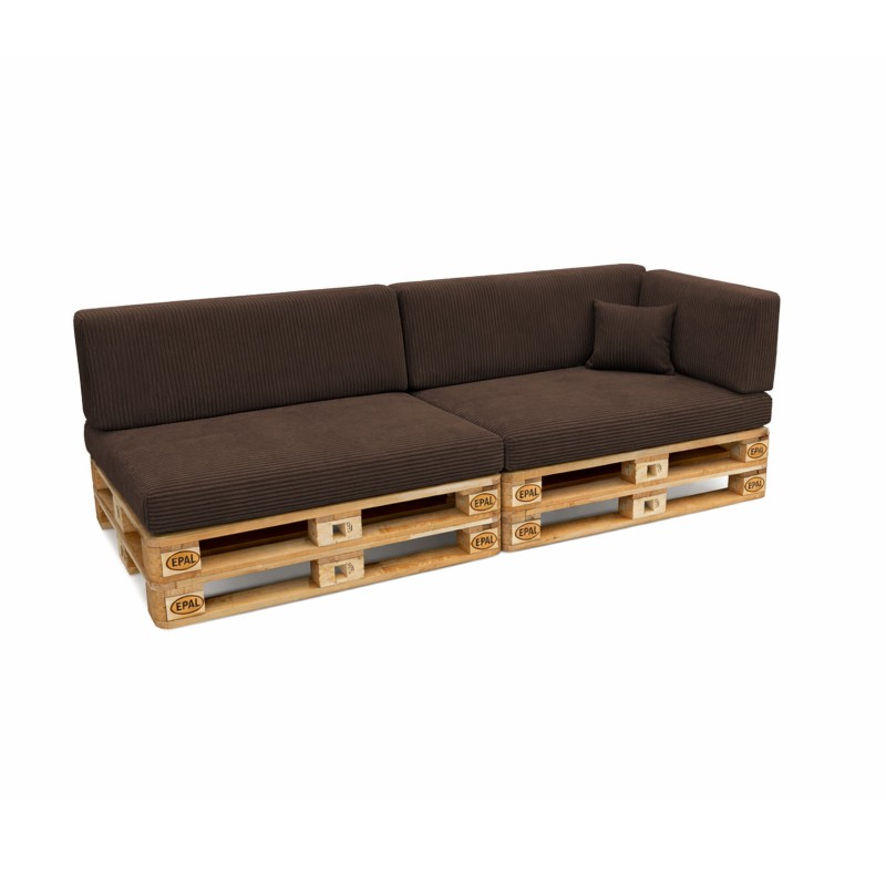 6er Set Palettenkissen | Cordstoff | Farbe Dunkelbraun