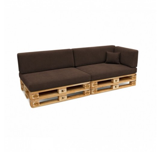 6er Set Palettenkissen | Cordstoff | Farbe Dunkelbraun