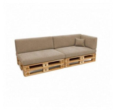 6er Set Palettenkissen | Cordstoff | Farbe Braun