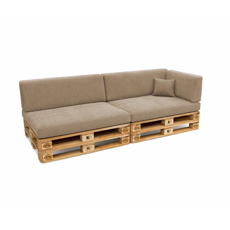 6er Set Palettenkissen | Cordstoff | Farbe Braun