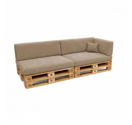 6er Set Palettenkissen | Cordstoff | Farbe Braun
