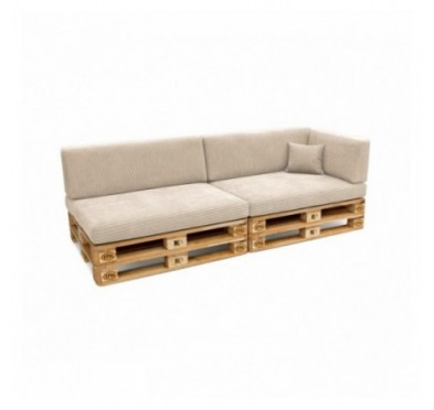 6er Set Palettenkissen | Cordstoff | Farbe Dunkelbeige