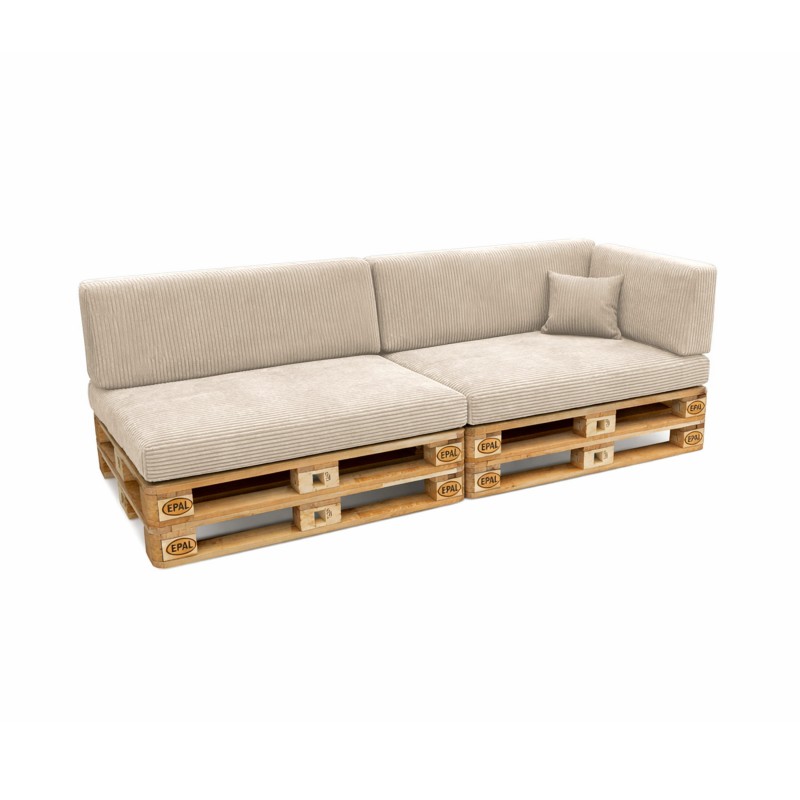 6er Set Palettenkissen | Cordstoff | Farbe Dunkelbeige