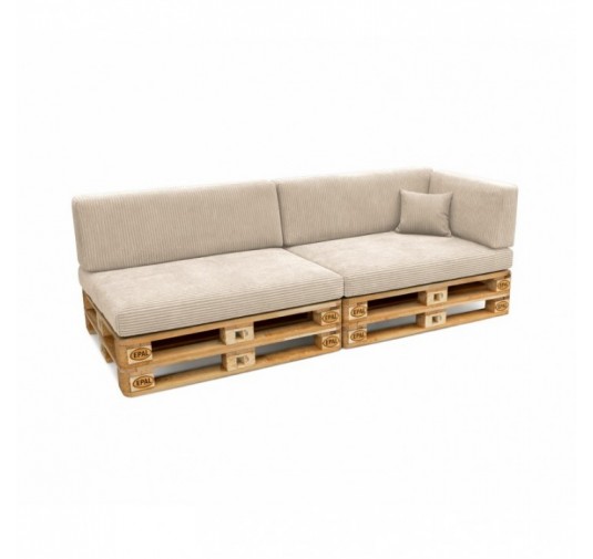 6er Set Palettenkissen | Cordstoff | Farbe Dunkelbeige