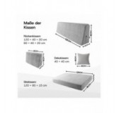 6er Set Palettenkissen | Cordstoff | Farbe Dunkelbeige