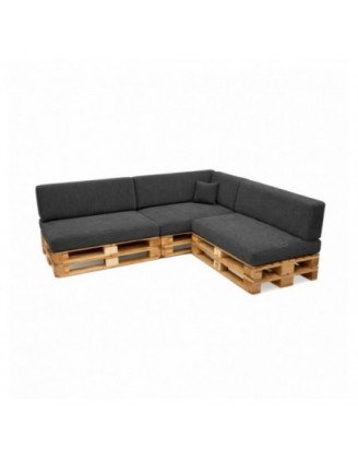 8er Set Palettenkissen | Cordstoff | Farbe Dunkelgrau