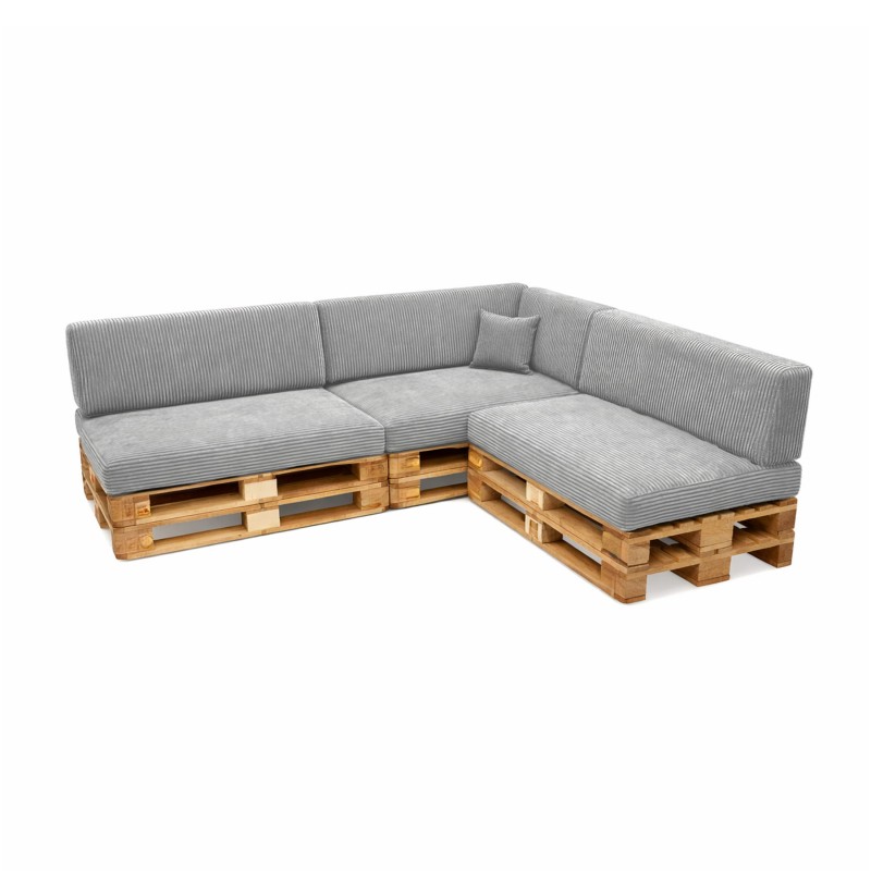8er Set Palettenkissen | Cordstoff | Farbe Grau