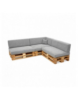 8er Set Palettenkissen | Cordstoff | Farbe Grau