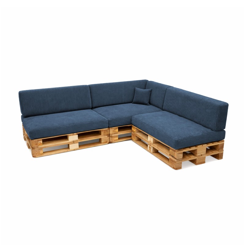 8er Set Palettenkissen | Cordstoff | Farbe Dunkelblau