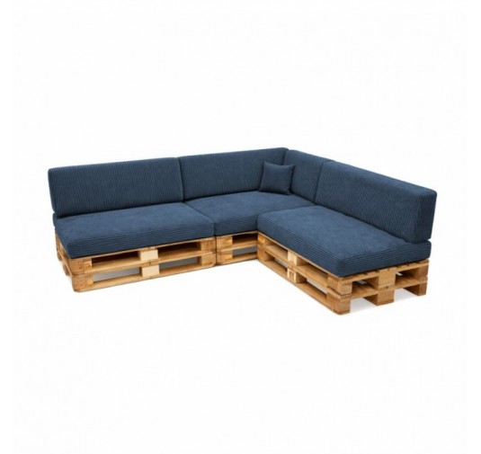 8er Set Palettenkissen | Cordstoff | Farbe Dunkelblau