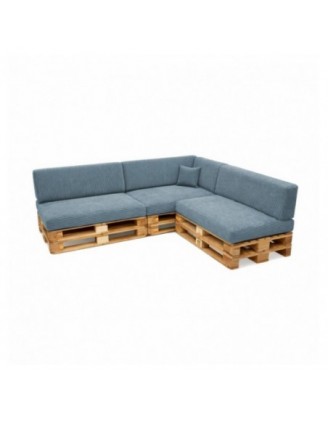 8er Set Palettenkissen | Cordstoff | Farbe Blau