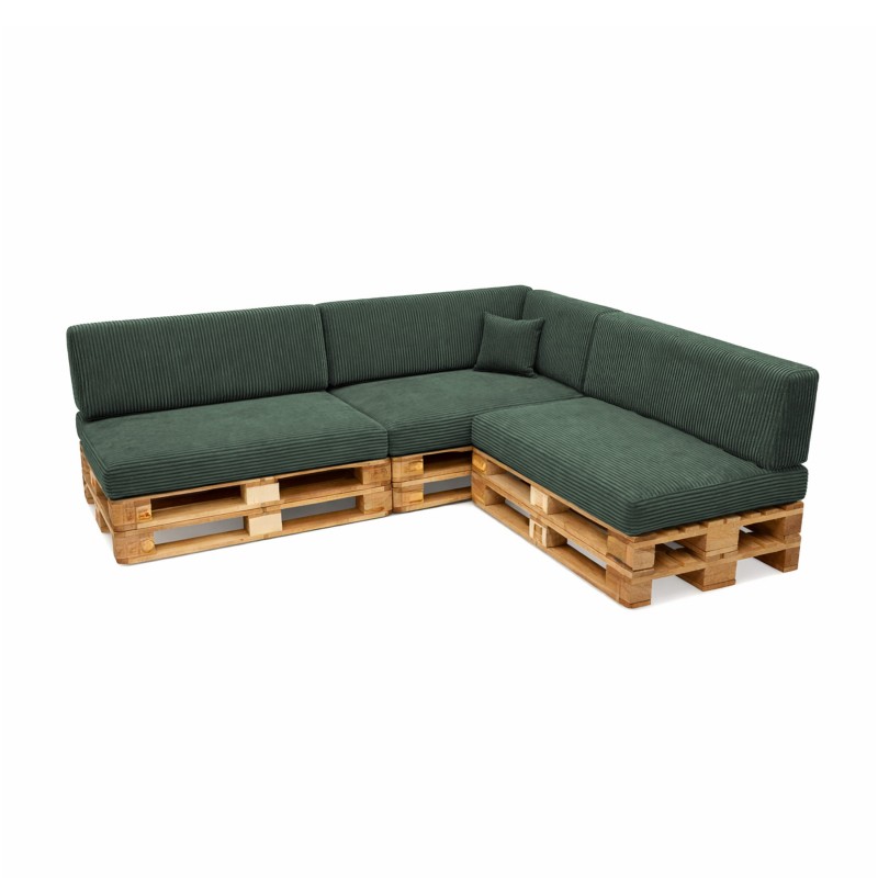 8er Set Palettenkissen | Cordstoff | Farbe Dunkelgrün