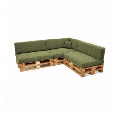 8er Set Palettenkissen | Cordstoff | Farbe Grün