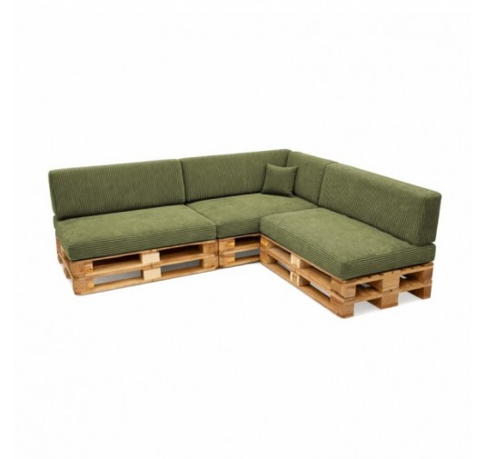 8er Set Palettenkissen | Cordstoff | Farbe Grün