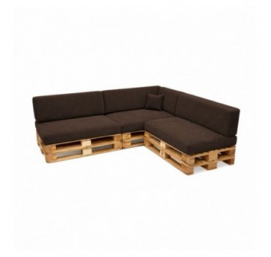 8er Set Palettenkissen | Cordstoff | Farbe Dunkelbraun