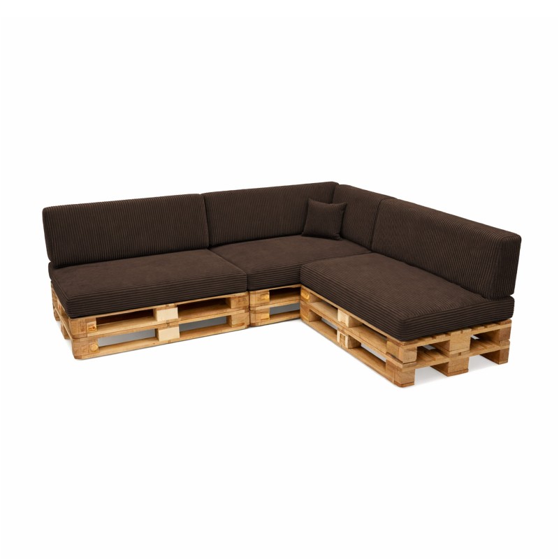 8er Set Palettenkissen | Cordstoff | Farbe Dunkelbraun